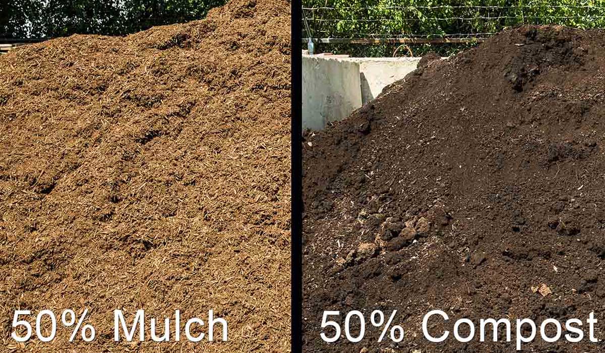 Custom blend mulch blended 50-50 with compost